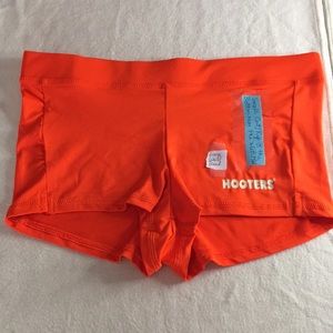 #9 New Hooters Girl Super Sexy Uniform Shorts Orange Size Medium Shorter XL Band